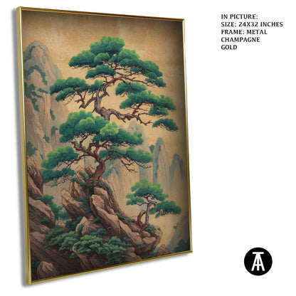 Artwork in Light Brown Frame