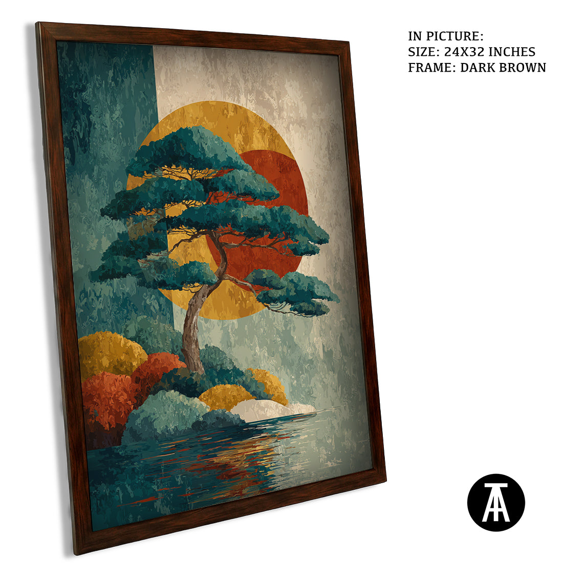 Sample Artwork in Dark Brown Frame