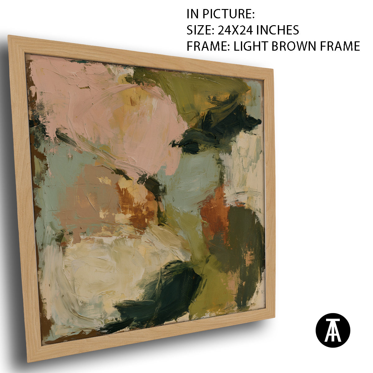 Artwork in Light Brown Frame