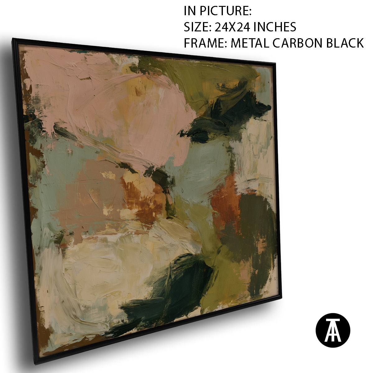 Artwork in Carbon Black Metal Frame