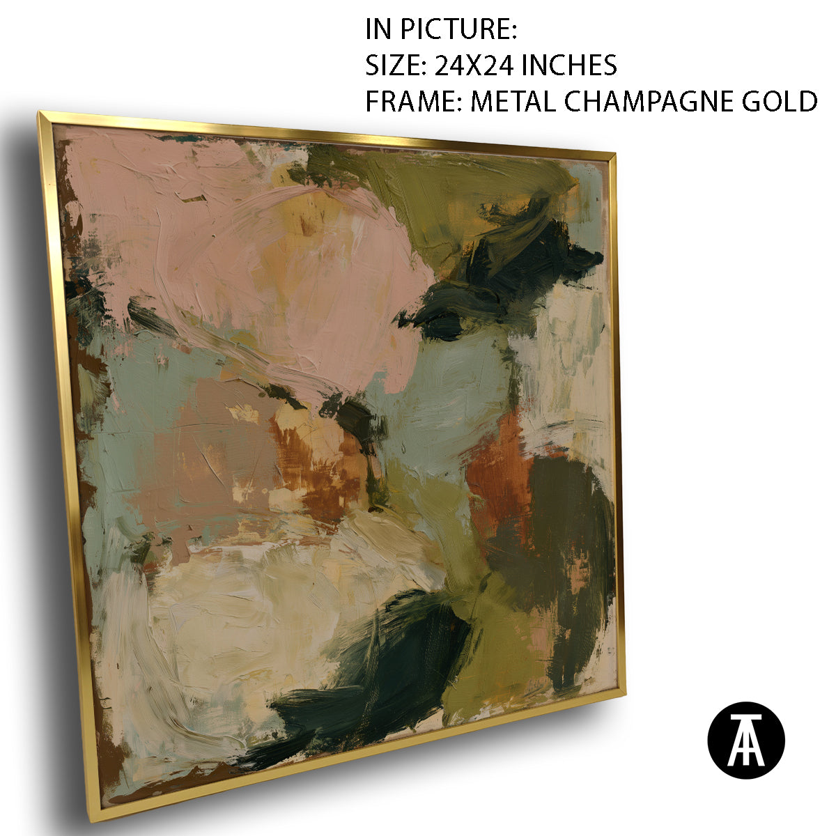 Artwork in Metal Champagne Gold Frame