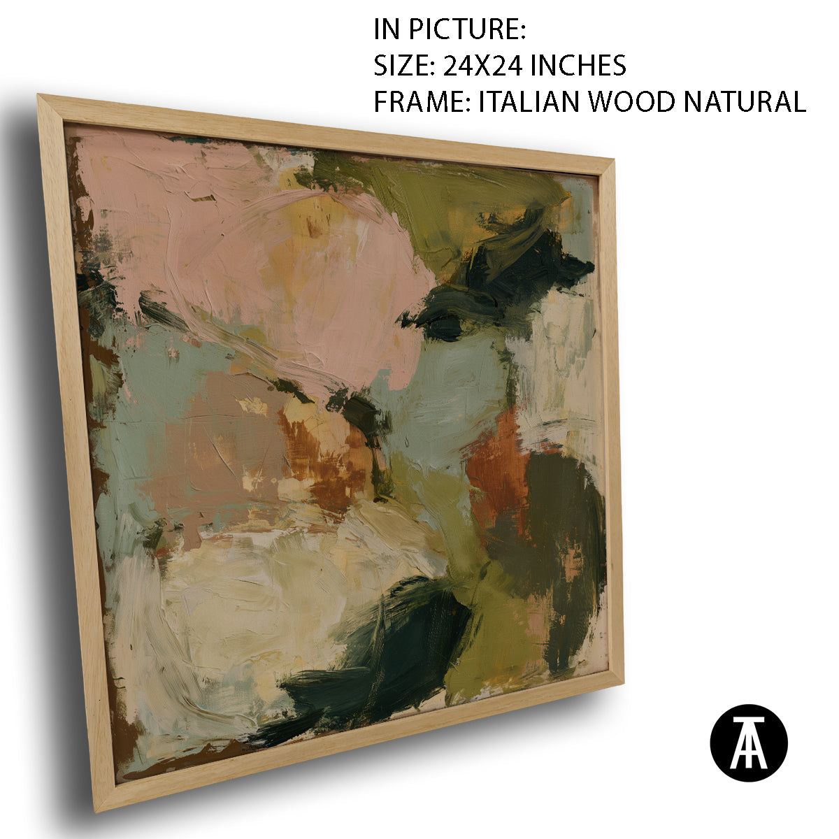 Artwork in Natural Wood Frame