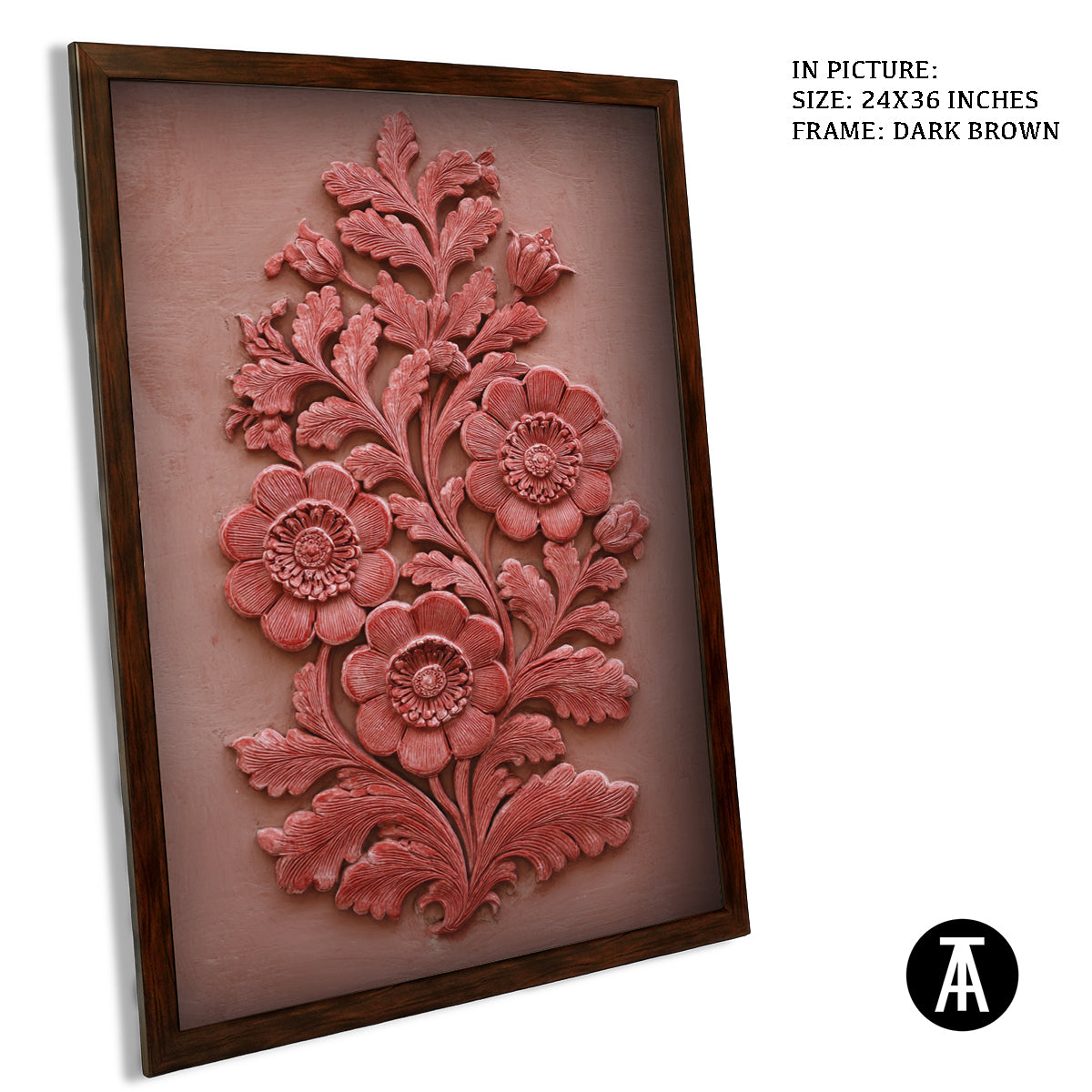 Artwork in Dark Brown Frame