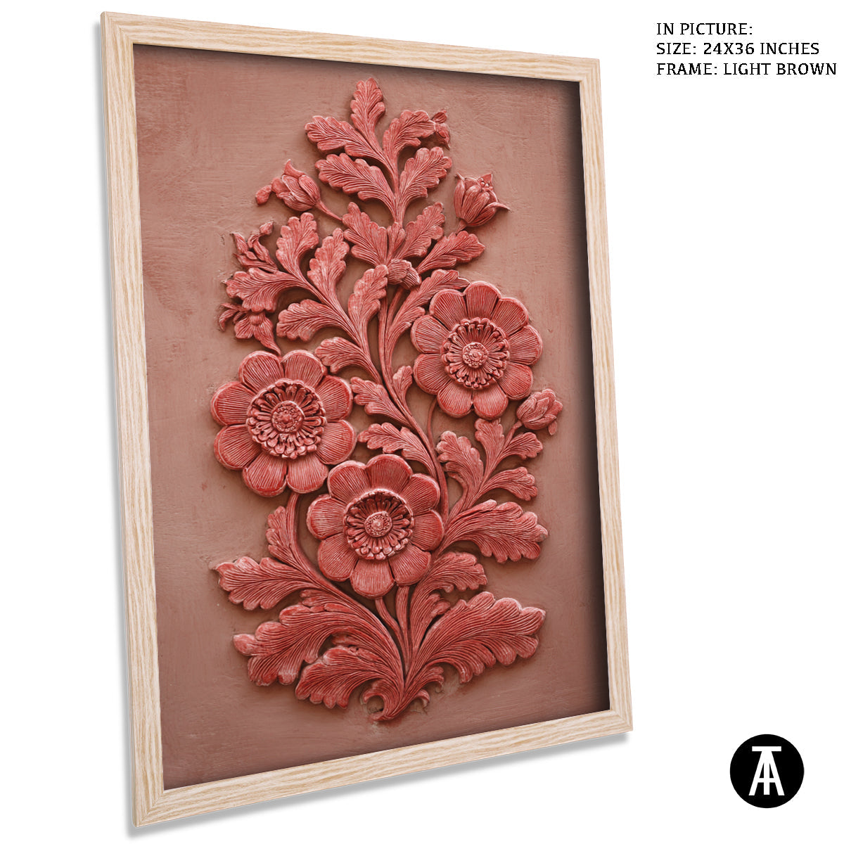 Artwork in Light Brown Frame