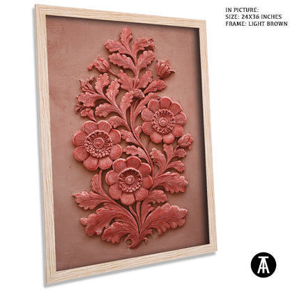 Artwork in Light Brown Frame