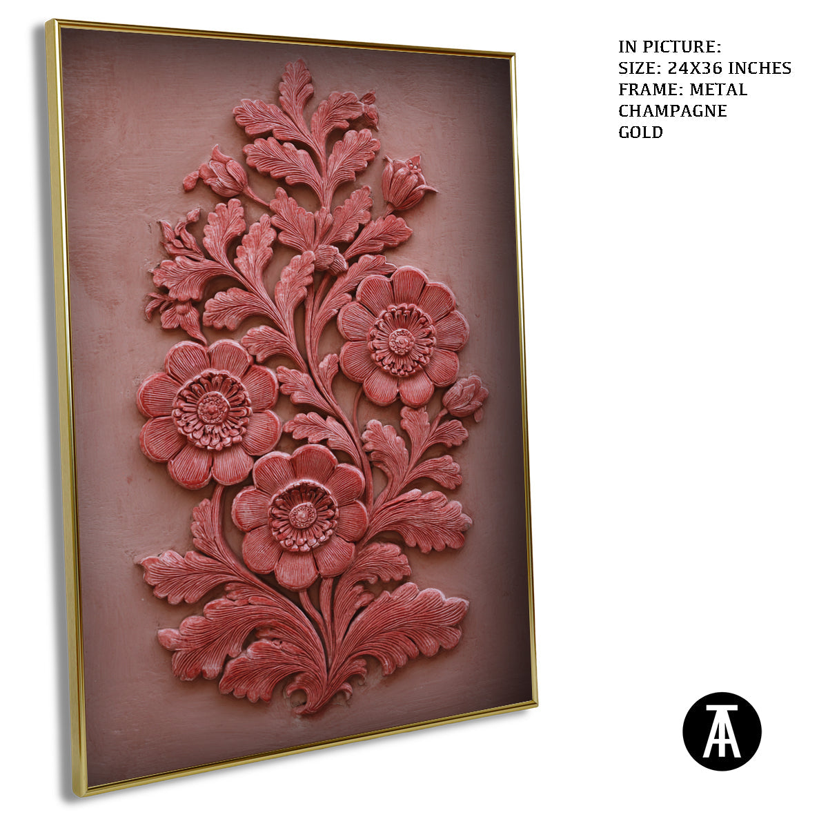 Artwork in Metal Champagne Gold Frame