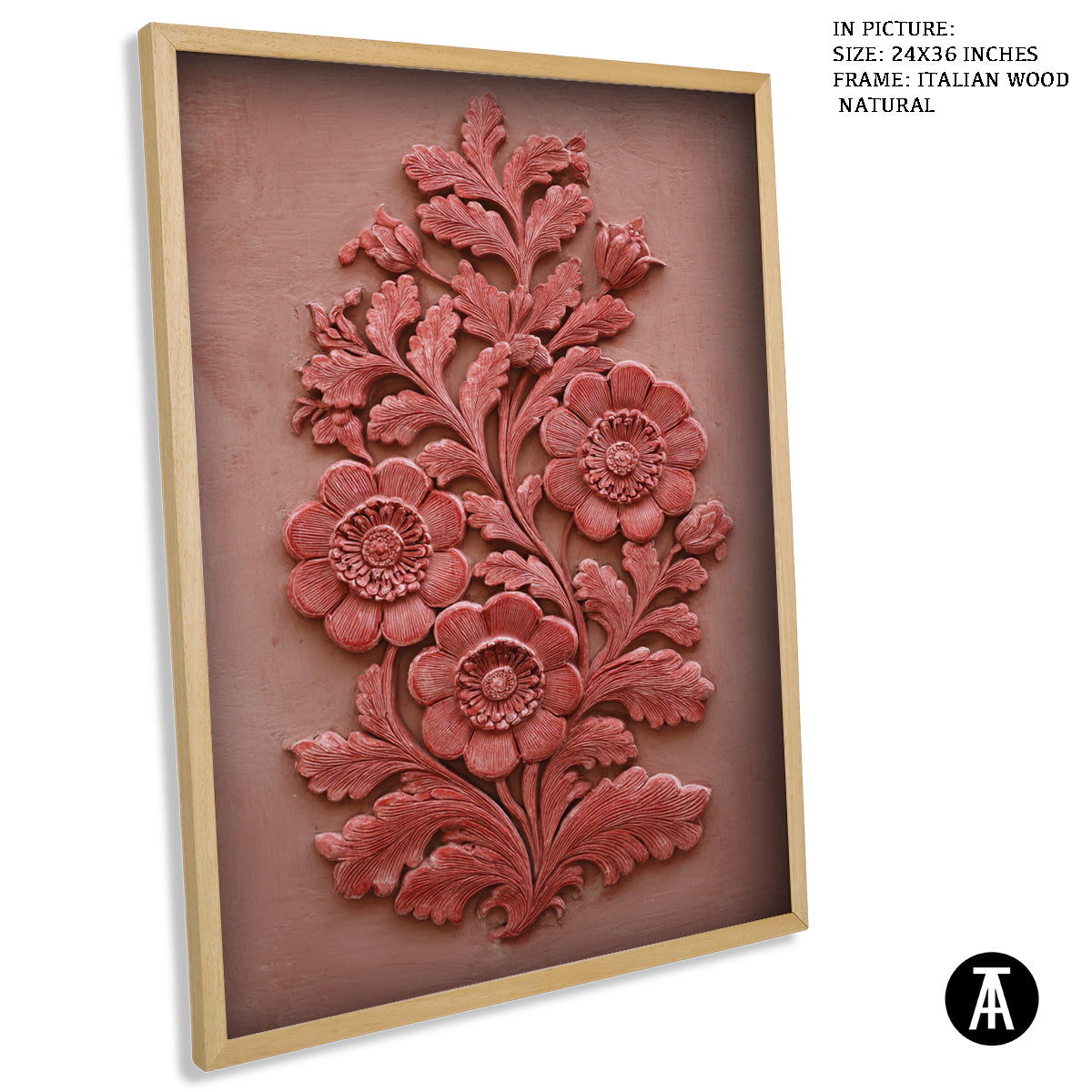 Artwork in Natural Wood Frame