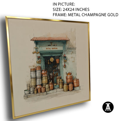 Artwork in Metal Champagne Gold Frame