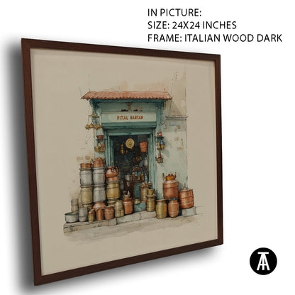 Artwork in Dark Wood Frame