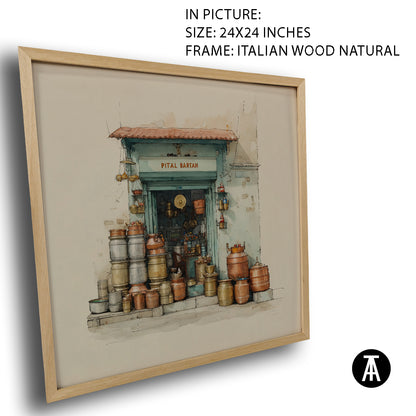 Artwork in Natural Wood Frame
