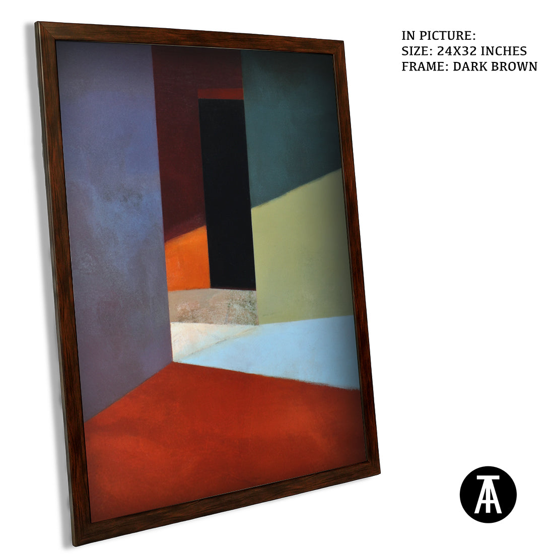 Artwork in Dark Brown Frame