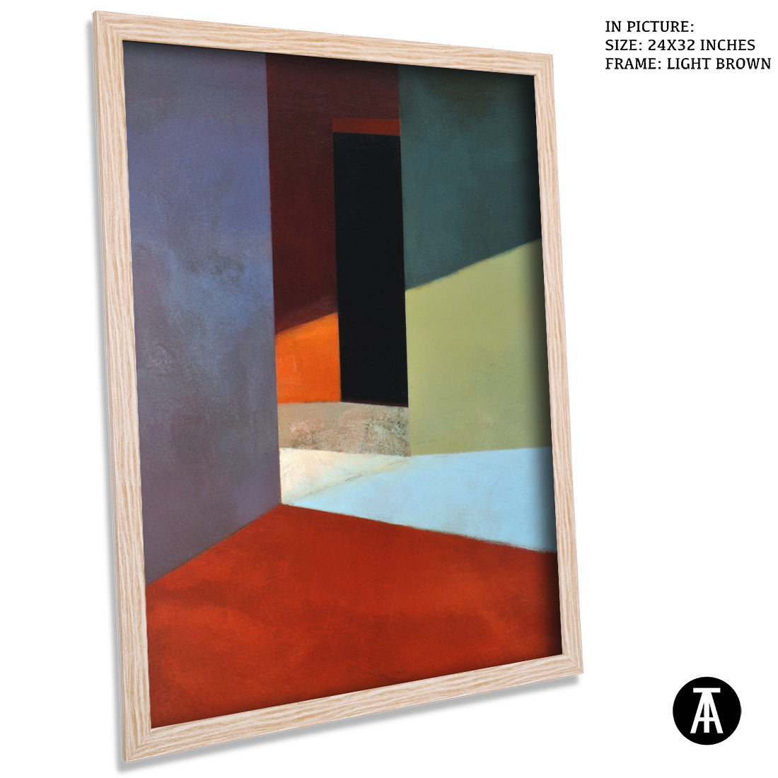 Artwork in Light Brown Frame