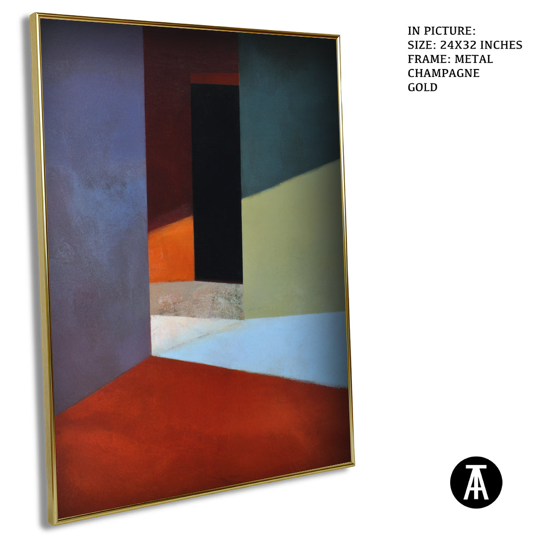 Artwork in Metal Champagne Gold Frame