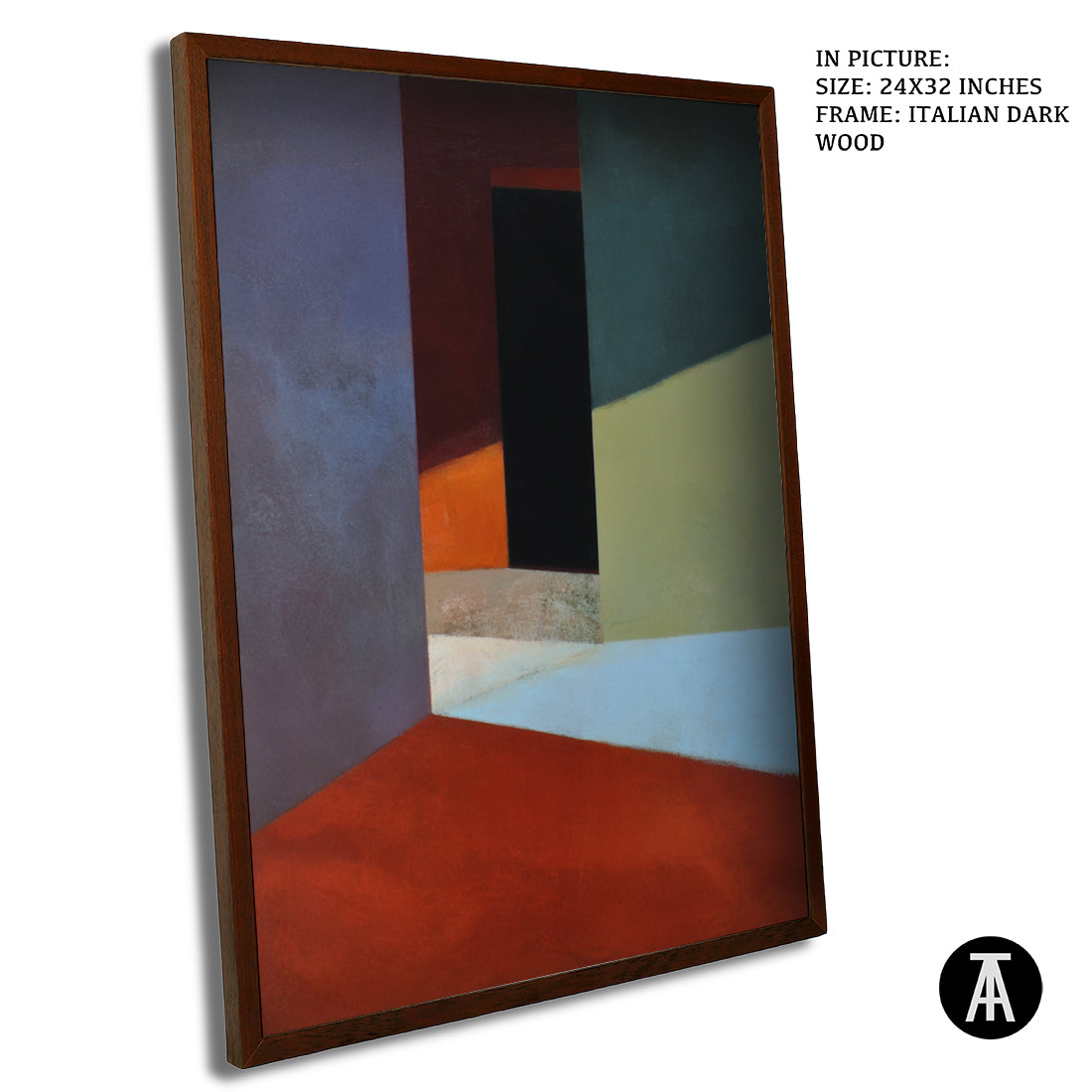 Artwork in Dark Wood Frame