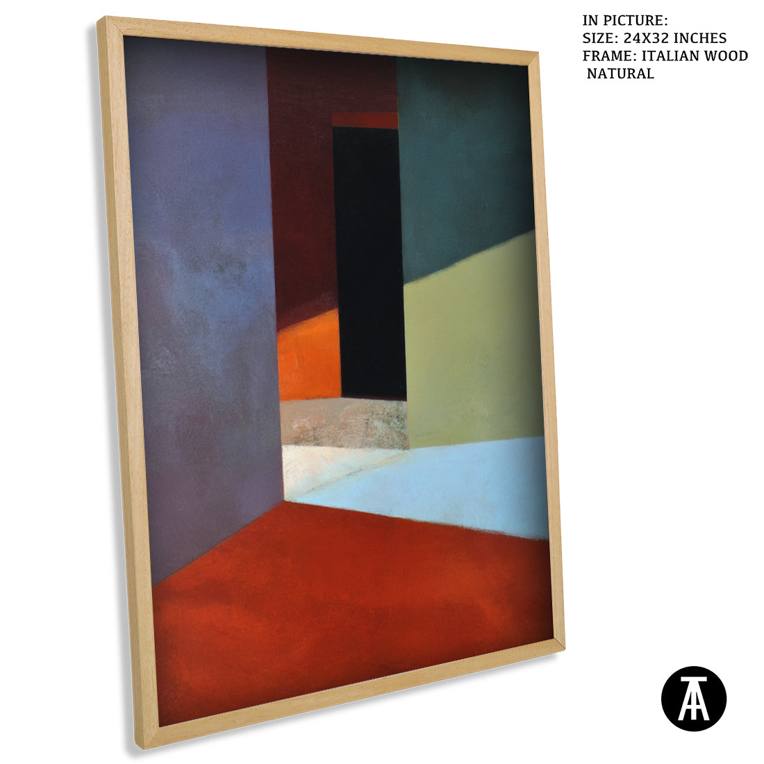 Artwork in Natural Wood Frame