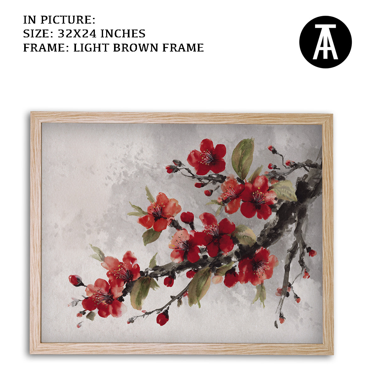 Artwork in Dark Brown Frame