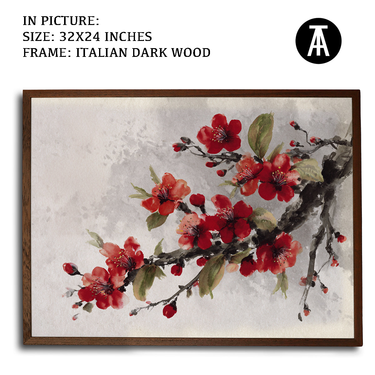 Artwork in Dark Wood Frame