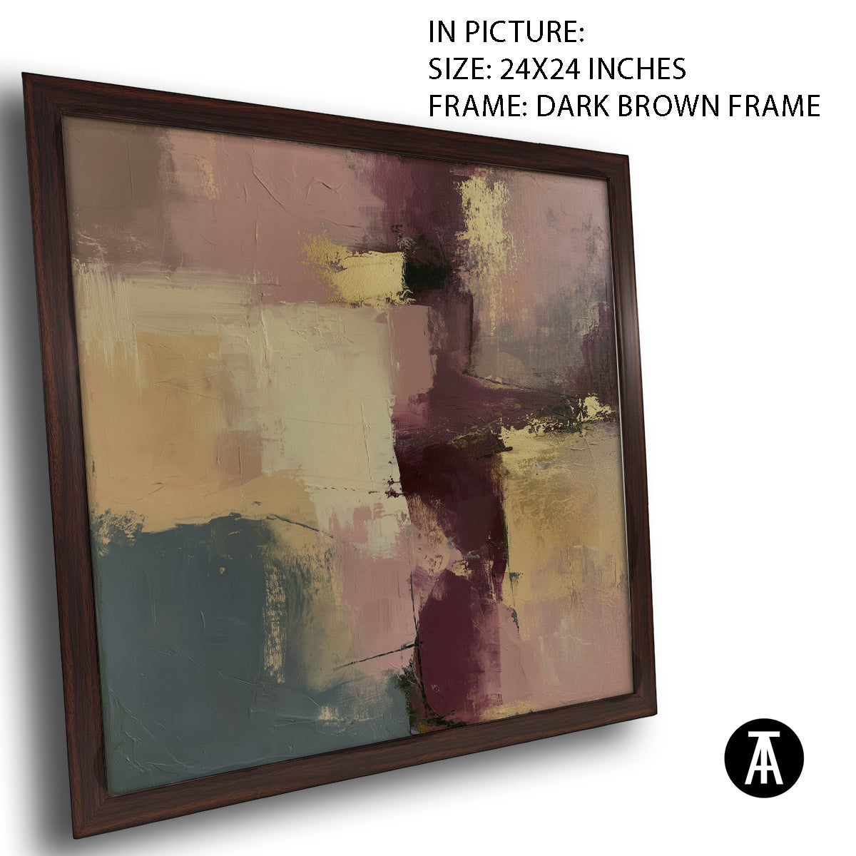 Artwork in Dark Brown Frame