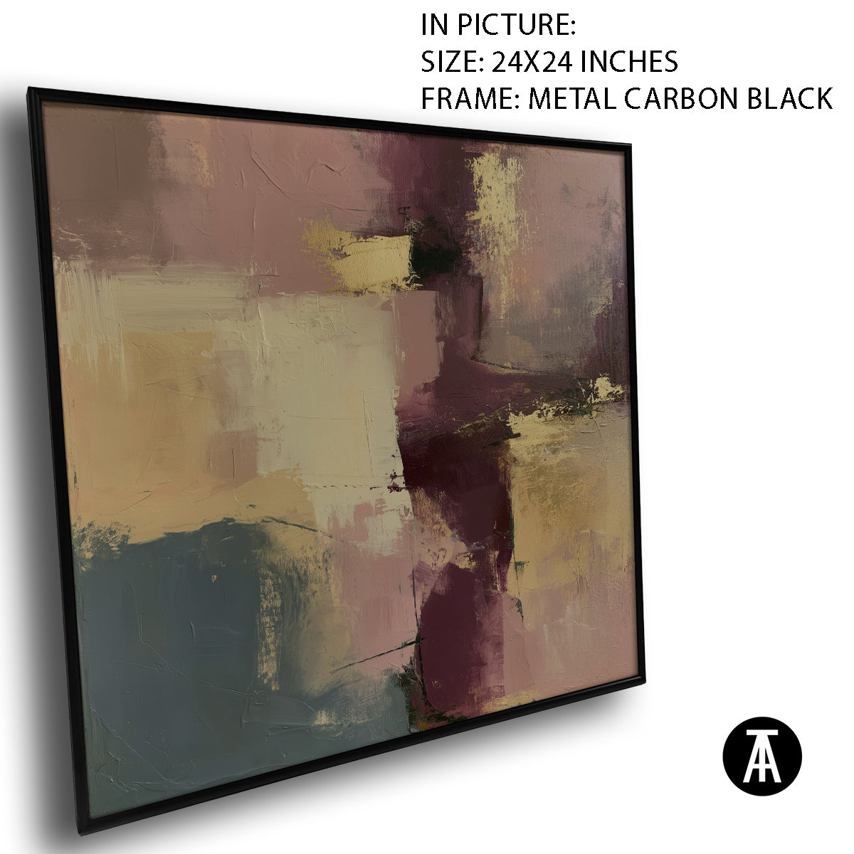 Artwork in Carbon Black Metal Frame