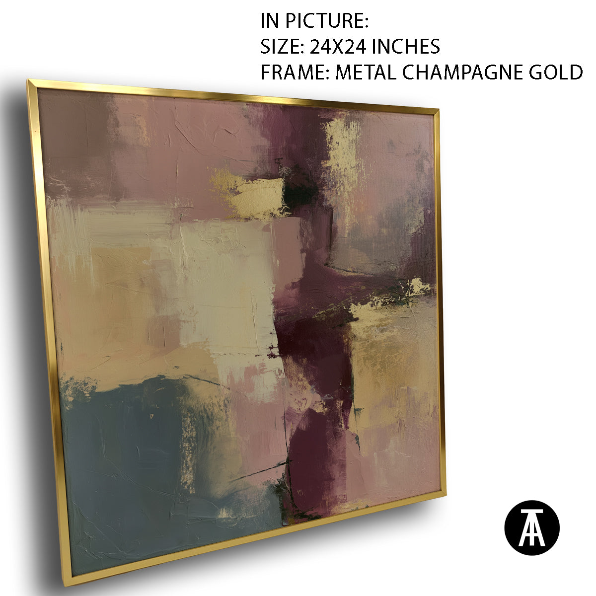 Artwork in Metal Champagne Gold Frame