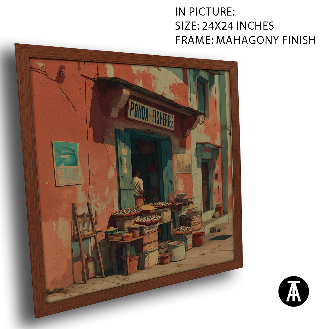 Artwork in Mahogany Finish Frame