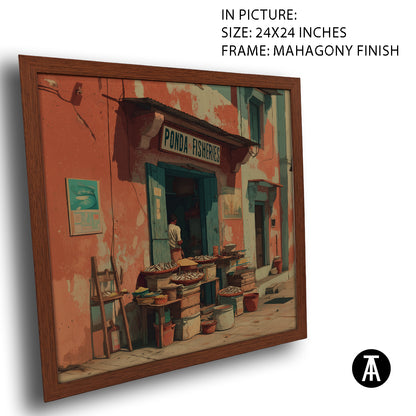 Artwork in Mahogany Finish Frame