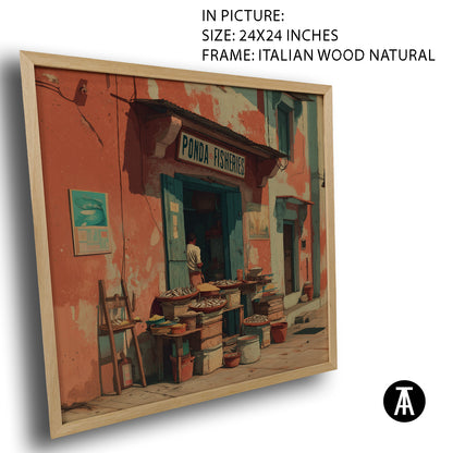 Artwork in Natural Wood Frame