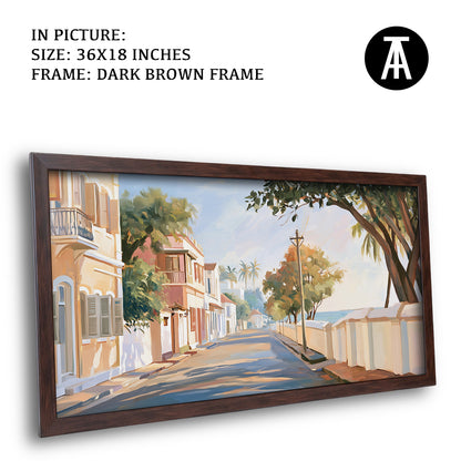 Artwork in Dark Brown Frame