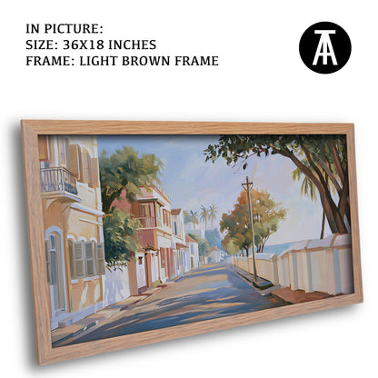 Artwork in Light Brown Frame