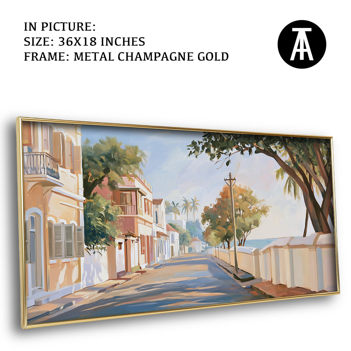 Artwork in Metal Champagne Gold Frame