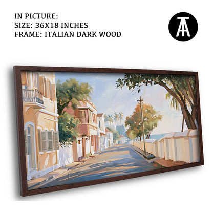 Artwork in Dark Wood Frame