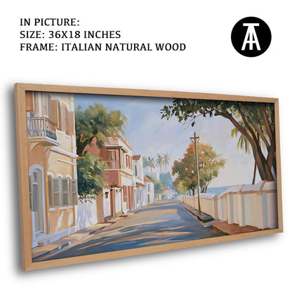 Artwork in Natural Wood Frame