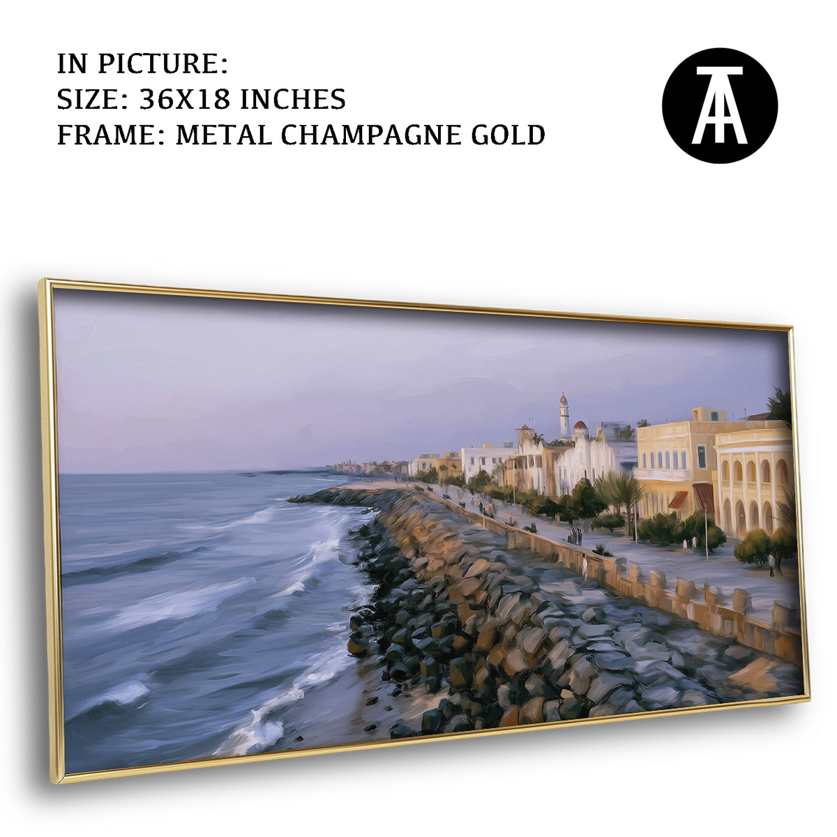 Artwork in Metal Champagne Gold Frame