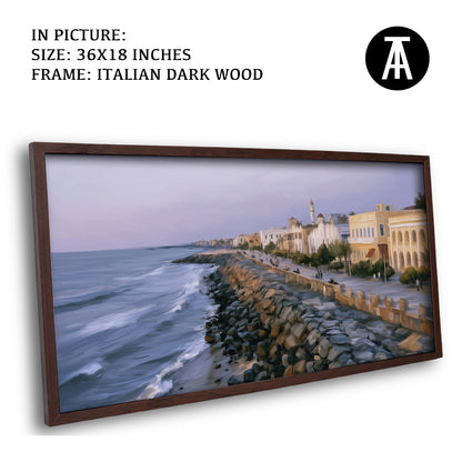 Artwork in Dark Wood Frame