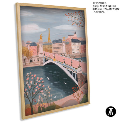 Artwork in Natural Wood Frame