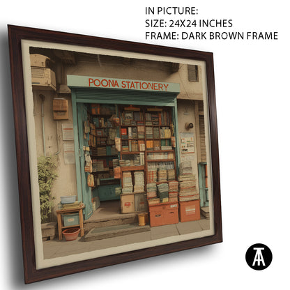 Artwork in Dark Brown Frame
