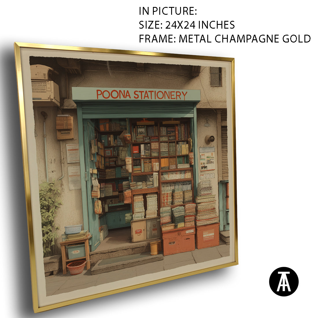 Artwork in Metal Champagne Gold Frame