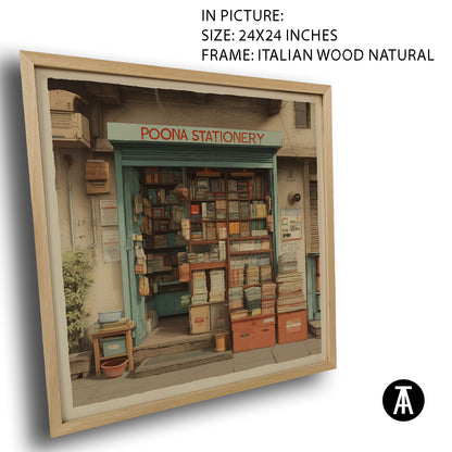 Artwork in Natural Wood Frame