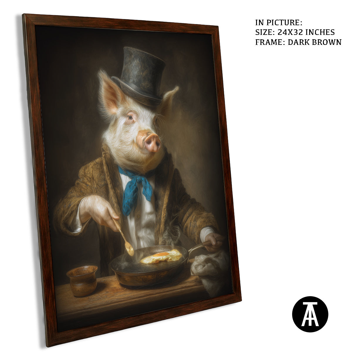 Artwork in Dark Brown Frame