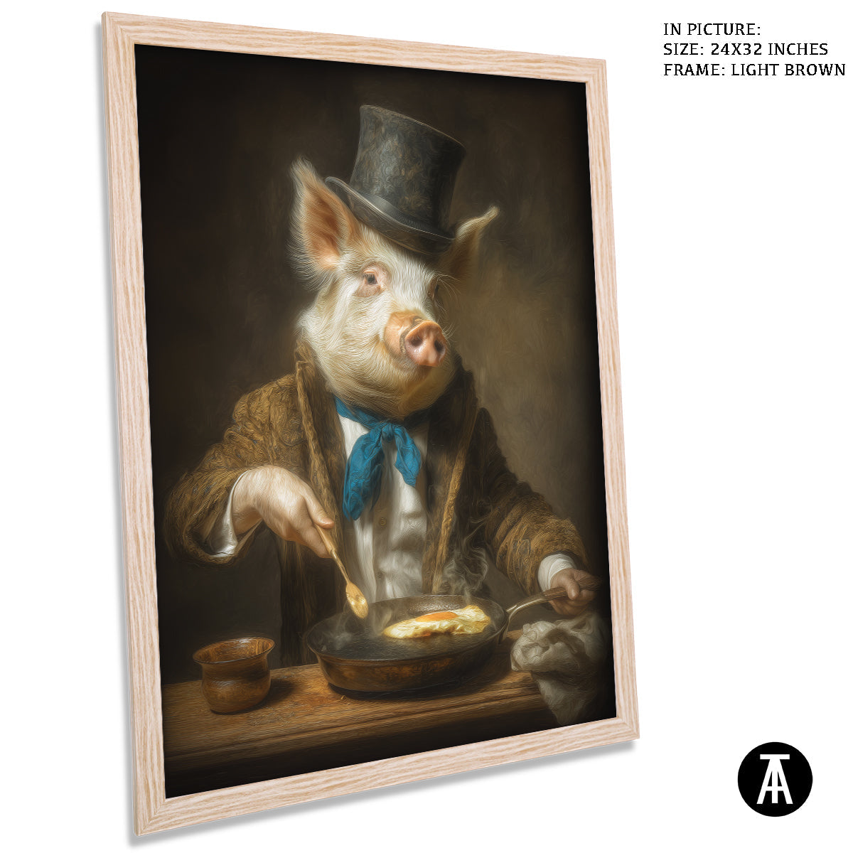 Artwork in Light Brown Frame