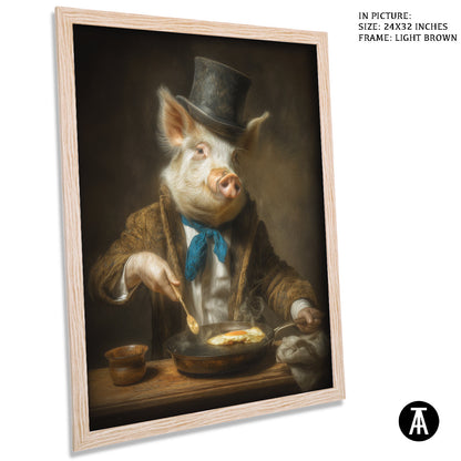 Artwork in Light Brown Frame