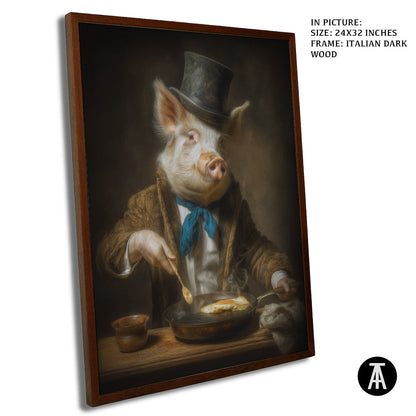 Artwork in Dark Wood Frame