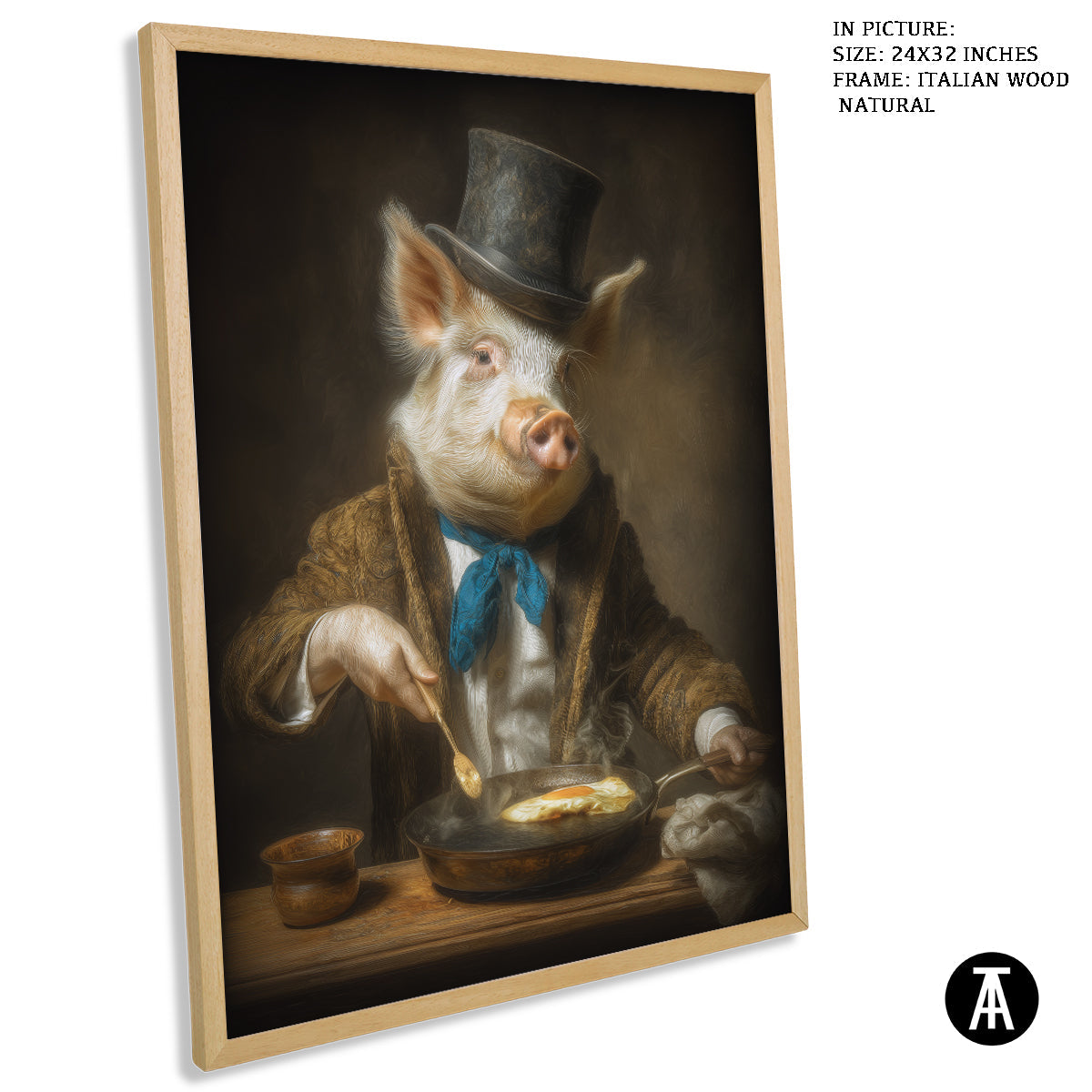 Artwork in Natural Wood Frame