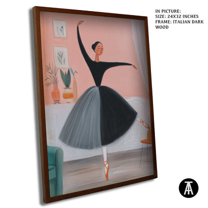 Artwork in Dark Wood Frame