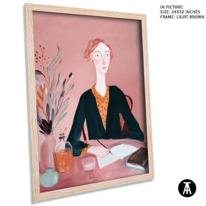 Artwork in Light Brown Frame