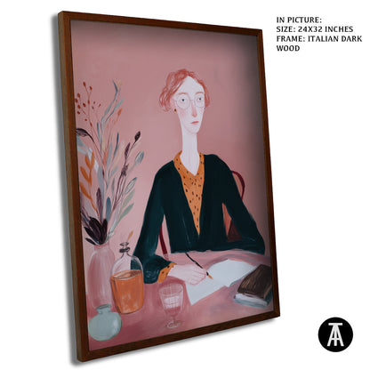 Artwork in Dark Wood Frame