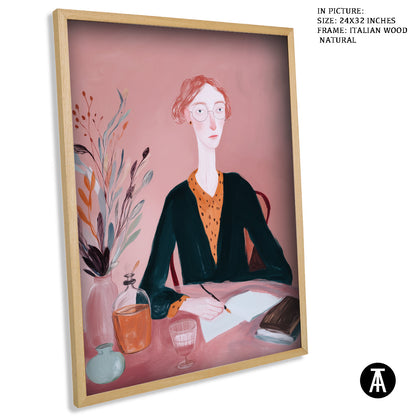 Artwork in Natural Wood Frame