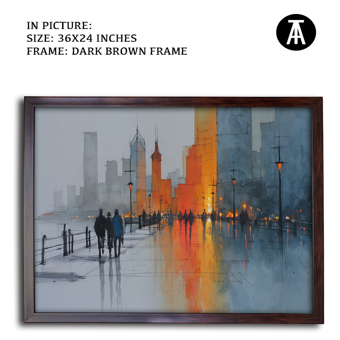Artwork in Dark Brown Frame