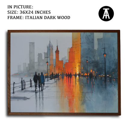 Artwork in Dark Wood Frame