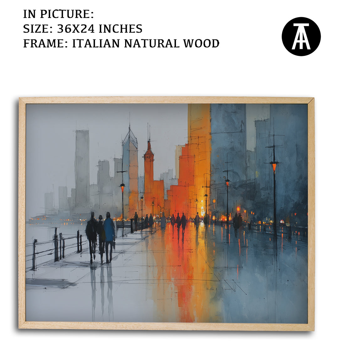 Artwork in Natural Wood Frame